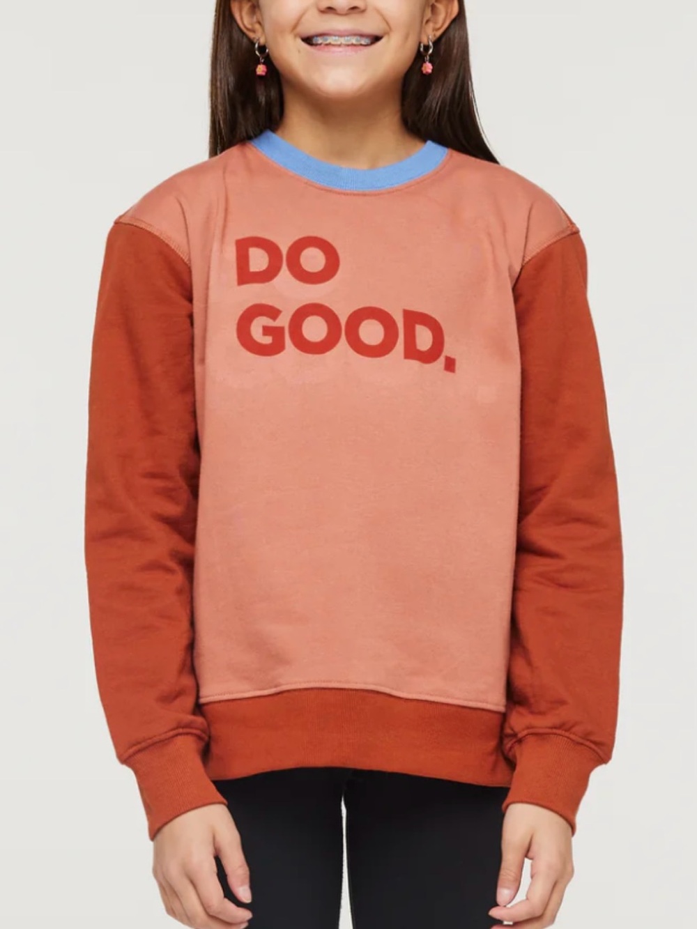 Cotopaxi 'Do Good' Crewneck Sweatshirt Kid's Medium Colourblock Graphic Pullover
